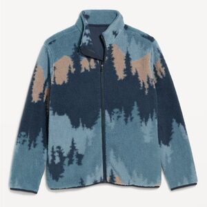 NWT Old Navy Tiktok Viral Blue Trees Sherpa Jacket